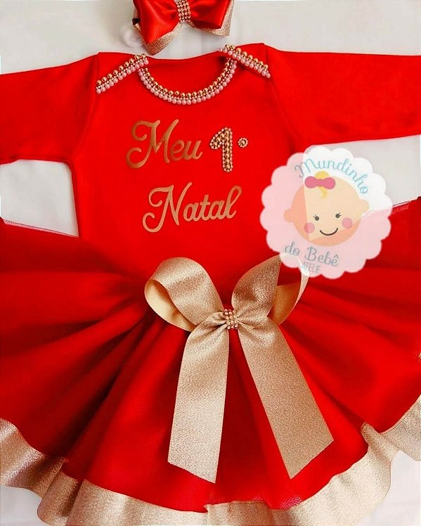 Vestido Meu primeiro Natal Luxo