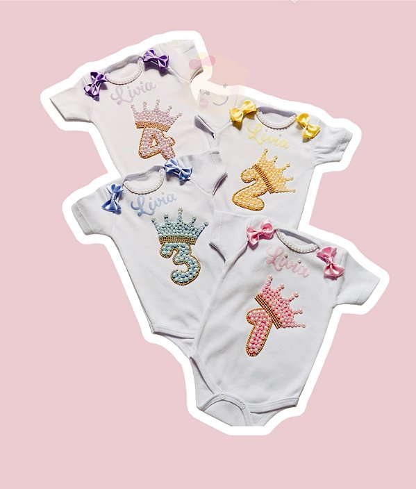 Kit com 4 Bodys Mêsversario