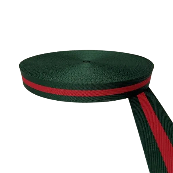 ALÇA 40MM 1 LISTRA COR MILITAR LISTRA VERMELHA (METRO)