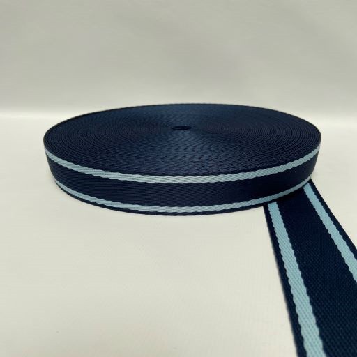 ALÇA 40MM 2 LISTRAS FINA COR MARINHO LISTRA AZUL BB (METRO)