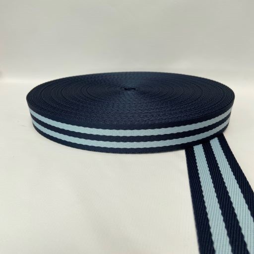ALÇA 40MM 2 LISTRAS GROSSA COR MARINHO LISTRA AZUL BB (METRO)