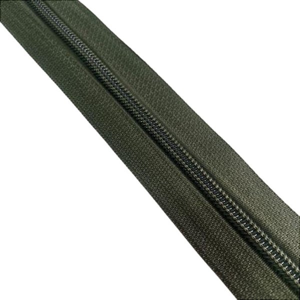 ZIPER N°6 PACOTE COM 10 METROS COR VERDE MILITAR