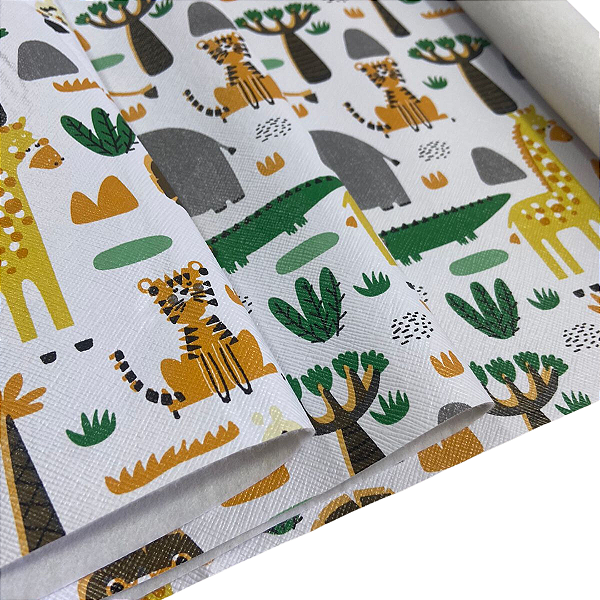 CORINO ESTAMPADO 1/2 METRO SAVANA LARANJA