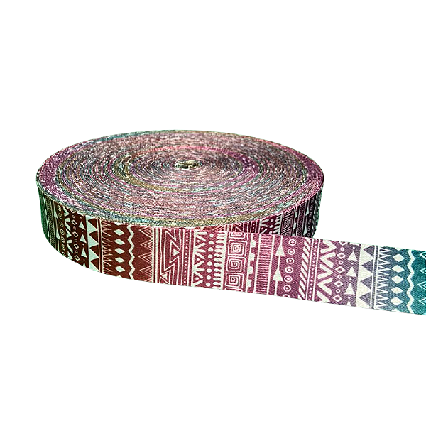 ALÇA ACETINADA 30MM ESTAMPADA COR DEGRADE INDIANA 1 METRO