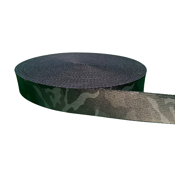 ALÇA ACETINADA 30MM ESTAMPADA COR EXERCITO 1 METRO