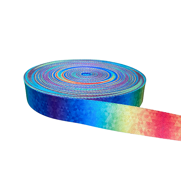 ALÇA ACETINADA 30MM ESTAMPADA COR DEGRADE COLORS 1 METRO