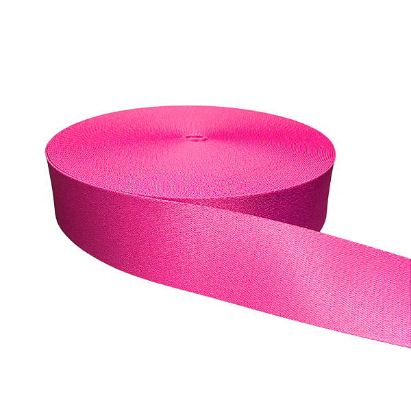 ALÇA ACETINADA 30MM LISA COR ROSA CHICLETE 1 METRO