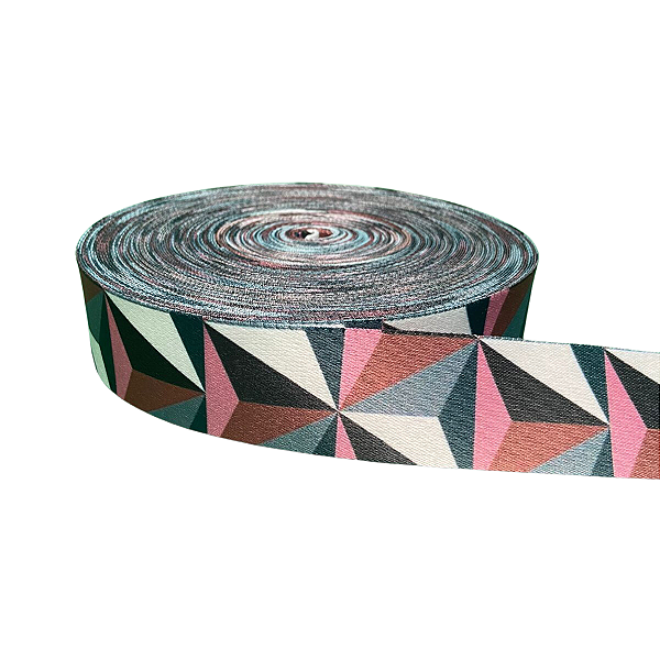ALÇA ACETINADA 40MM ESTAMPADA COR ESPELHADO COLORS 1 METRO
