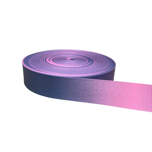 ALÇA ACETINADA 40MM ESTAMPADA COR DEGRADE VIOLETA 1 METRO