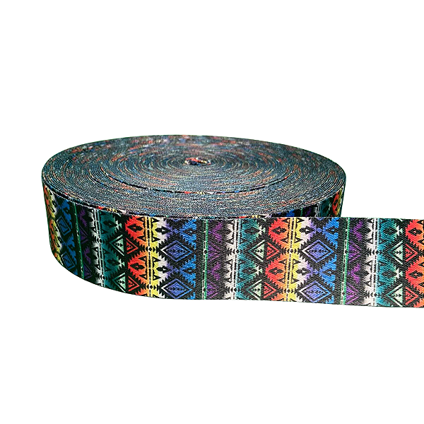 ALÇA ACETINADA 40MM ESTAMPADA COR INDIANA COLORS 1 METRO