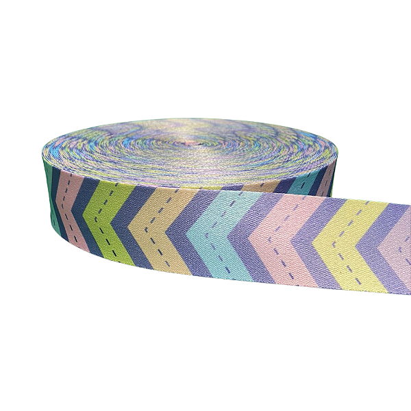 ALÇA ACETINADA 40MM ESTAMPADA COR FAIXA COLORS BB 1 METRO