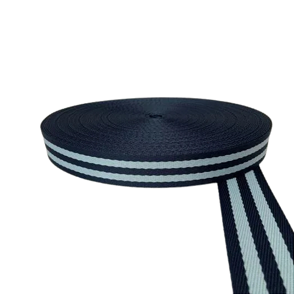 ALÇA 30MM 2 LISTRAS GROSSA COR MARINHO LISTRA AZUL BB (METRO)