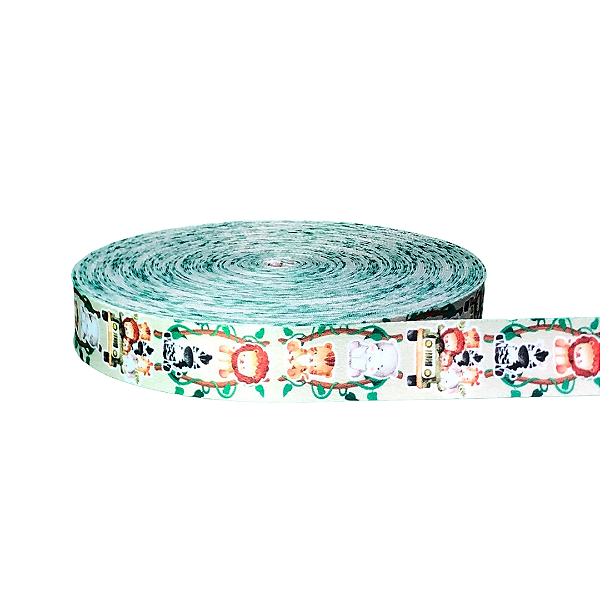 ALÇA ACETINADA 30MM ESTAMPADA COR SAFARI 1 METRO