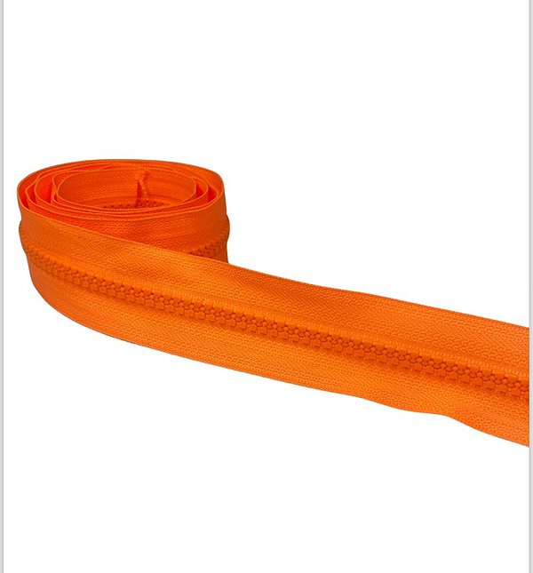 ZIPER 0,6 TRATORADO 1 METRO COR LARANJA NEON 5180