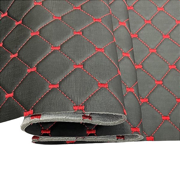 DUNI DUBLADO 1/2 METRO COR PRETO/VERMELHO
