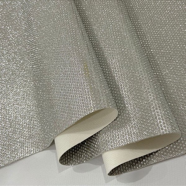 SINTÉTICO STRASS 1mm FUNDO POLIESTER 50CM PRATA