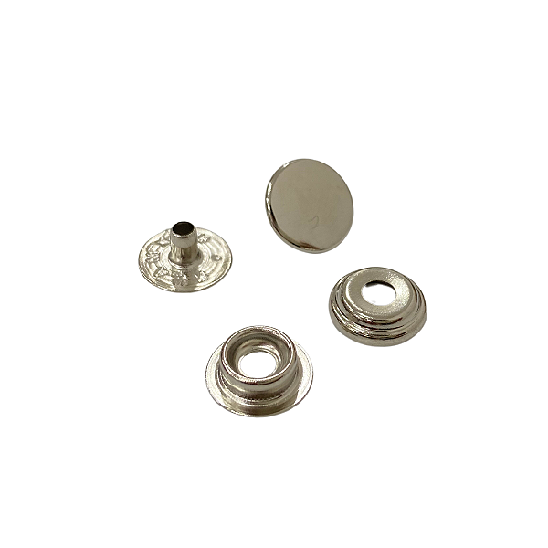 BOTÃO DE PRESSÃO 100 NIQUEL – KIT COM 5 UNIDADES
