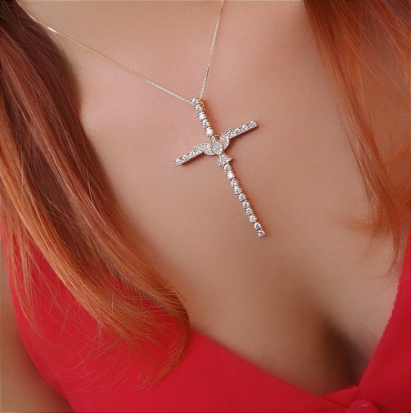 Colar cruz espirito santo flexível
