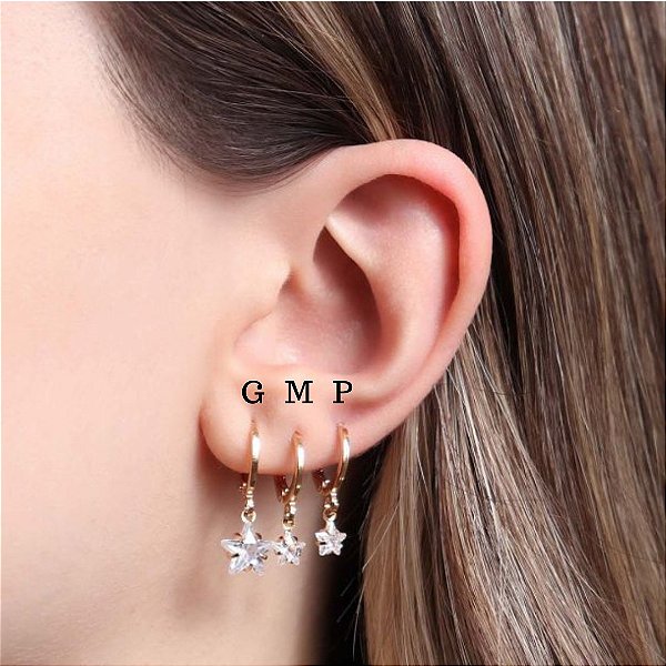 Kit argolinha estrela cristal G e P