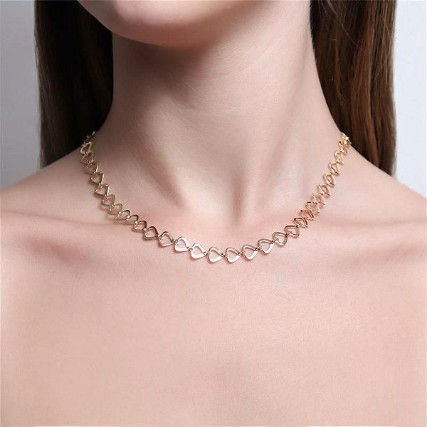 Choker corações vazados