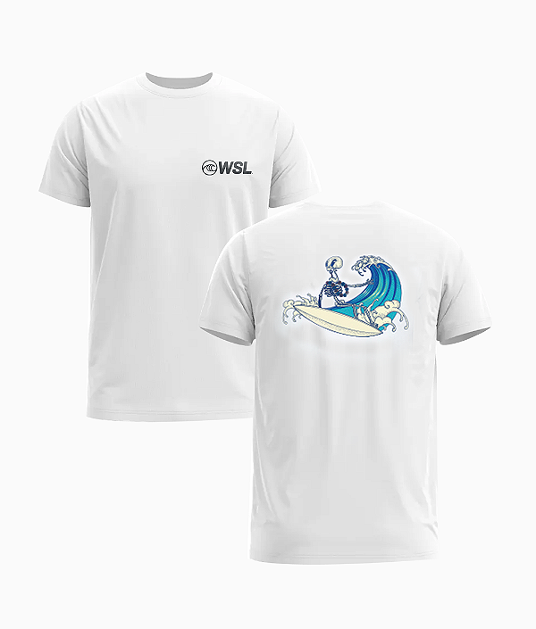 T-Shirt Caveira Surf WSL Branca