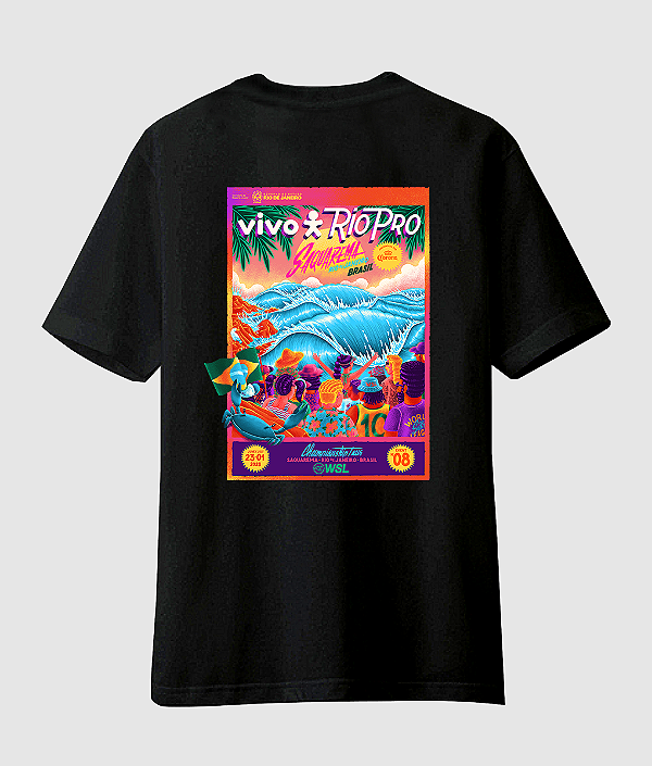 T-Shirt WSL Saquarema Vivo Rio Pro 2023 Preta