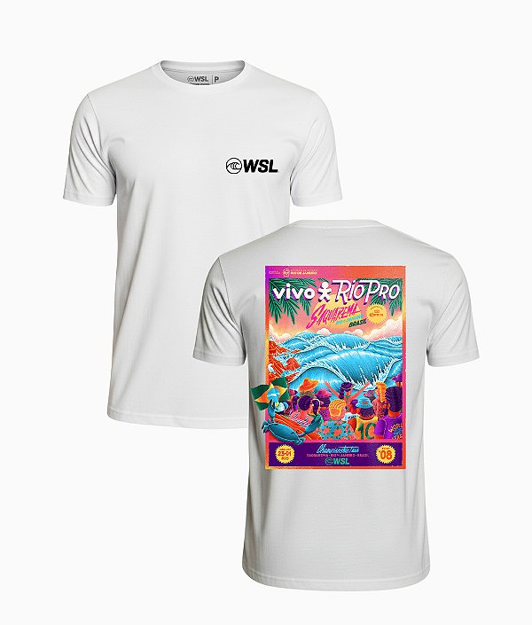 Camiseta WSL Saquarema Vivo Rio Pro 2023 Branca