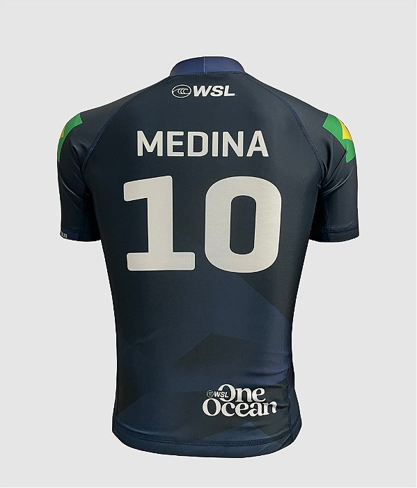 T-Shirt Lycra WSL Gabriel Medina 10 Azul