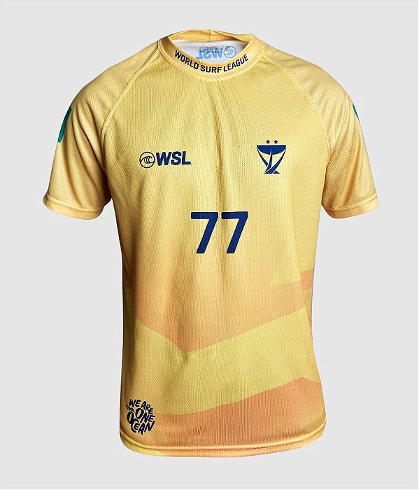 T-Shirt Jersey WSL Filipe Toledo 77 Bicampeão Amarela