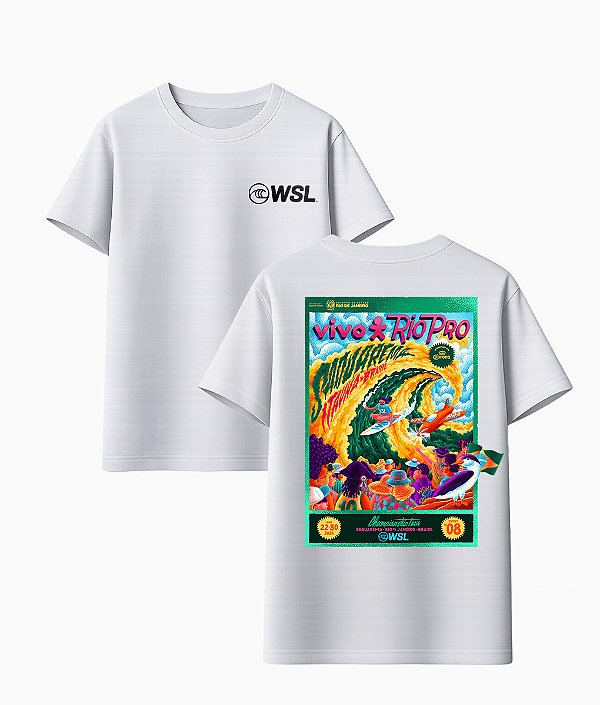 Camiseta WSL Saquarema Vivo Rio Pro 2024 Branca
