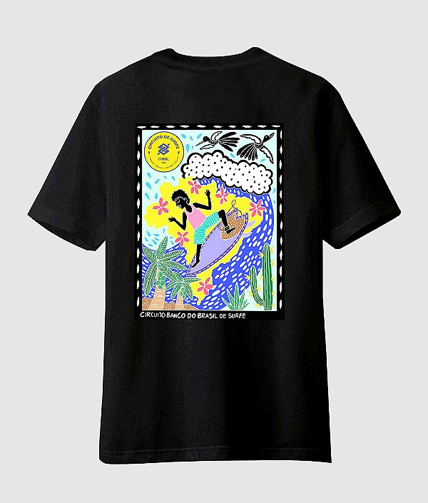 T-Shirt Poster Circuito Banco do Brasil de Surf Preta