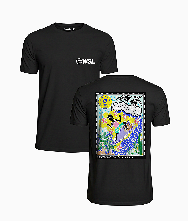 T-Shirt Poster Circuito Banco do Brasil de Surf Preta