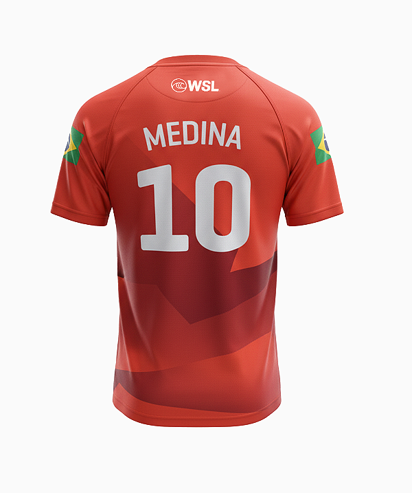 T-Shirt Jersey WSL Gabriel Medina 10 Vermelha