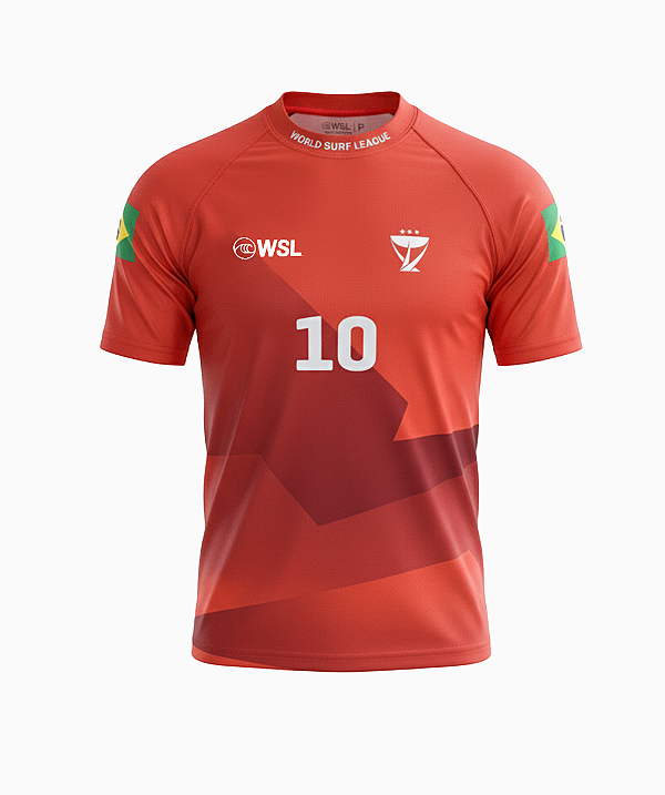 T-Shirt Jersey WSL Gabriel Medina 10 Vermelha