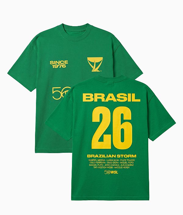 Camiseta WSL Brazilian Storm Verde e Amarelo