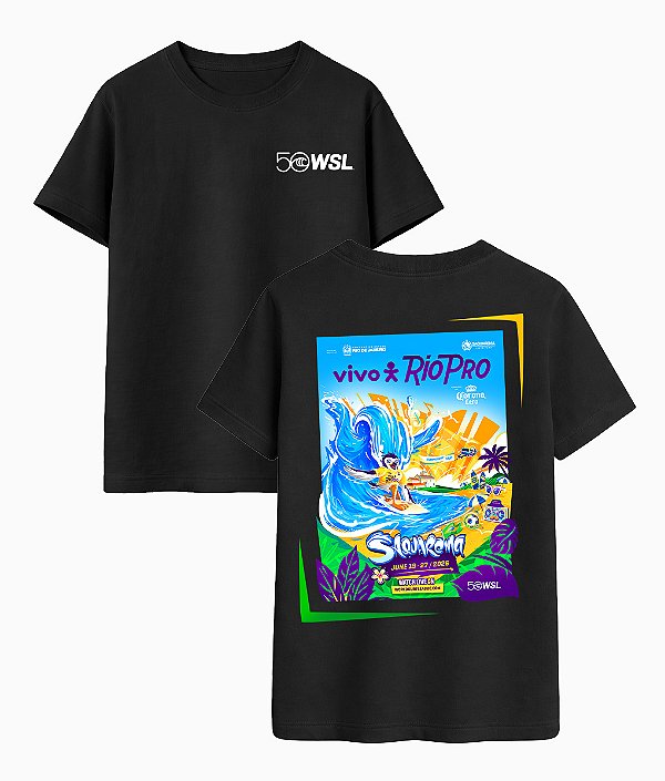 Camiseta WSL Saquarema Vivo Rio Pro 2026 Preta