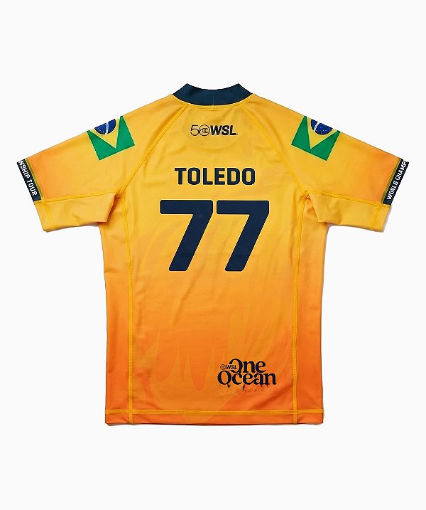 Camisa Lycra WSL Filipe Toledo 77 Amarela