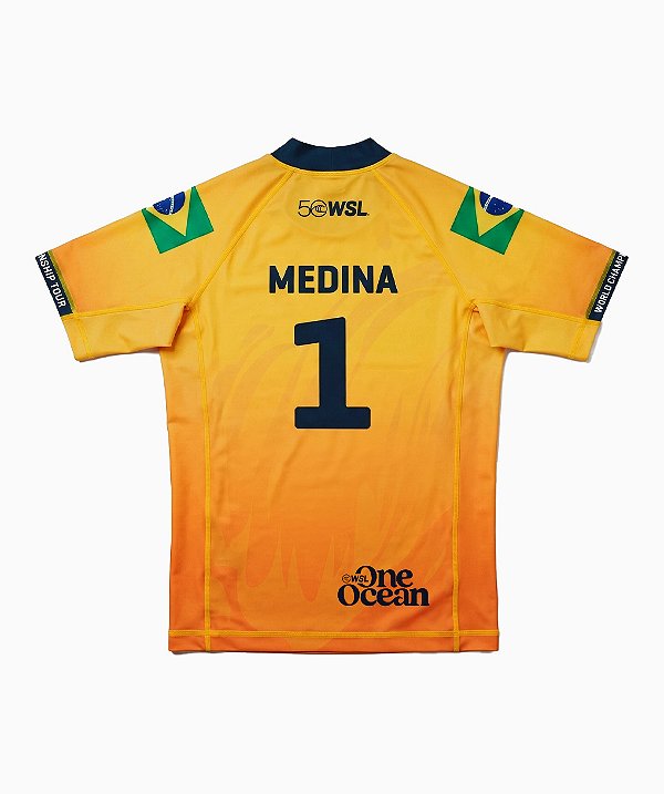Camisa Lycra WSL Gabriel Medina 1 Amarela