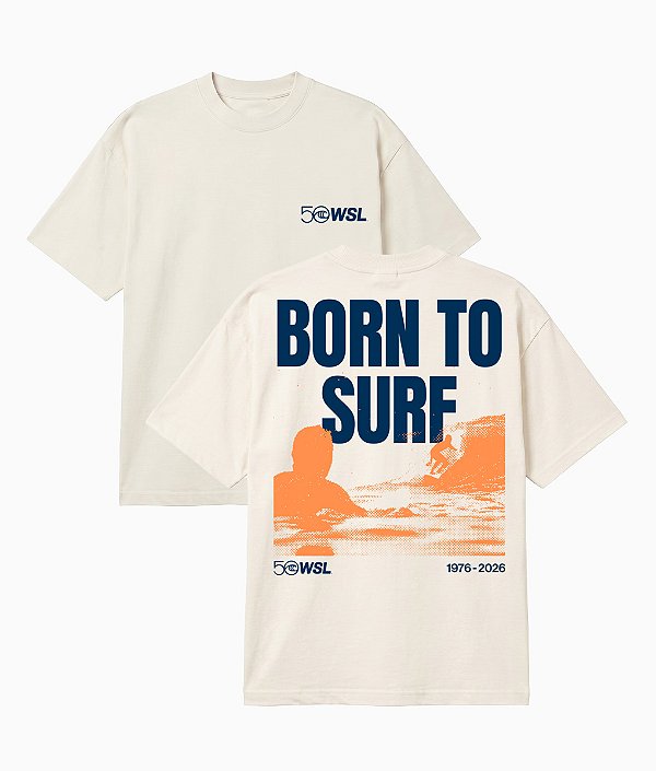 Camiseta WSL Born To Surf Off White