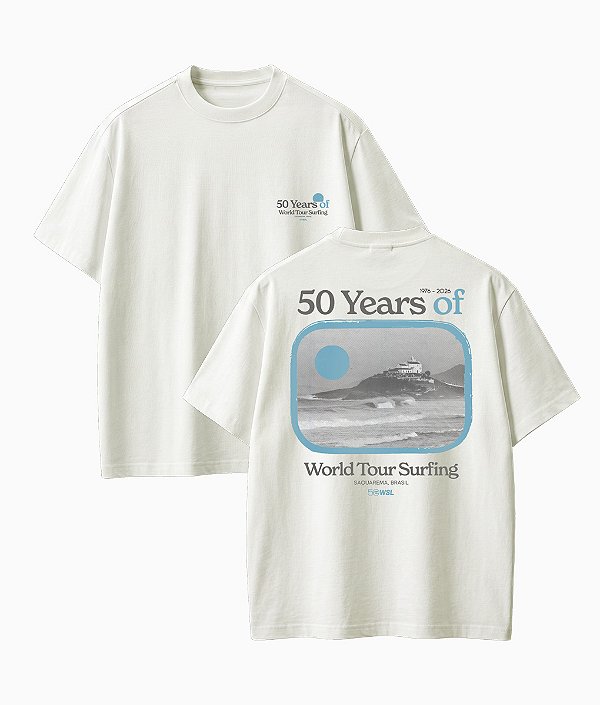 Camiseta Oversized WSL 50 Anos Vintage Off White
