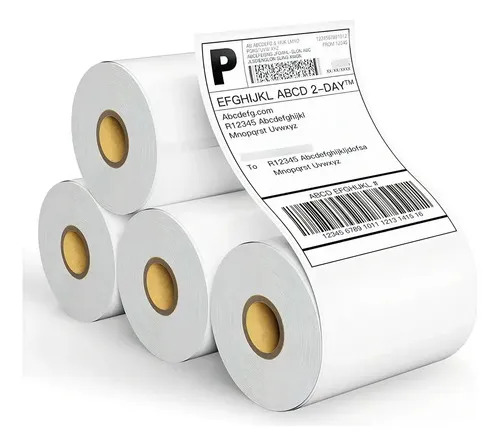 Rolos Etiqueta 10x15 100x150 Térmica Serrilha Cor Branco Sem Ribbon