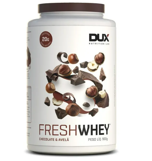 FRESH WHEY - CHOCOLATE BELGA & AVELÃ -  DUX - POTE 900G