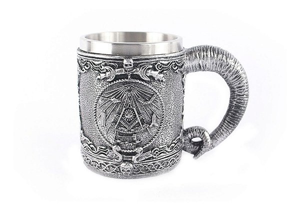 Caneca Medieval Maçônica Copo em Aço Inox