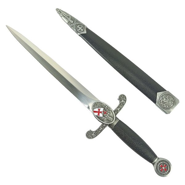 Adaga Punhal Espada Medieval Cruz de Malta Templário +Bainha