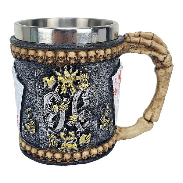 Caneca 3d Resina Caveira Rei de Copas 400 mL