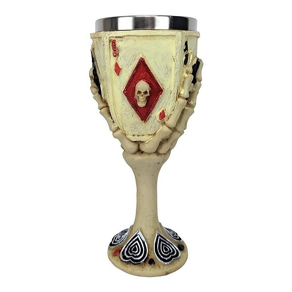 Cálice Medieval Taça Caveira Baralho