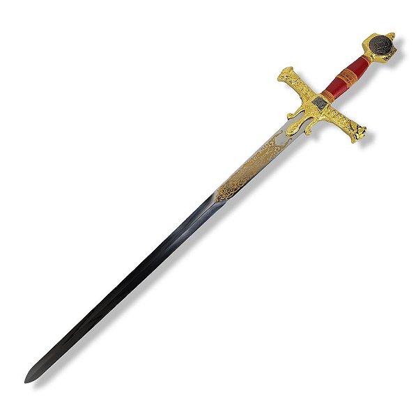 Espada Medieval Rei Davi -Salomão detalhe Dourado na Lamina