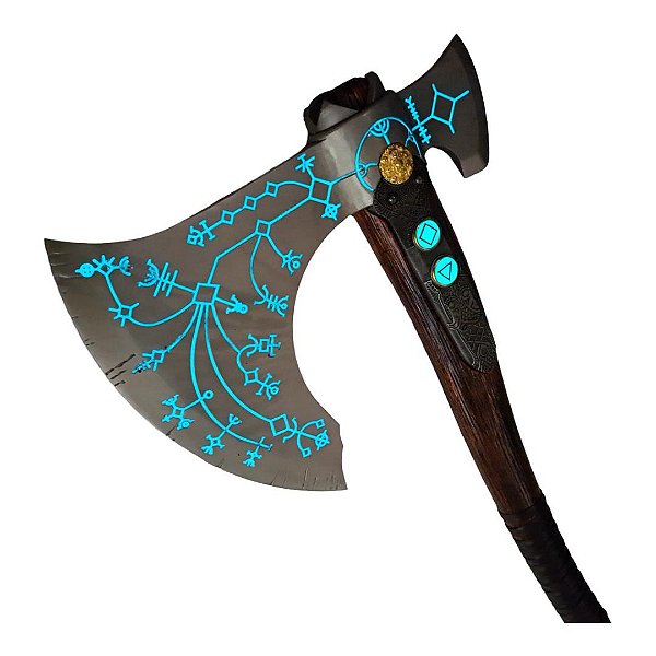 Machado Leviathan God Of War Kratos em Aço Brilha no Escuro