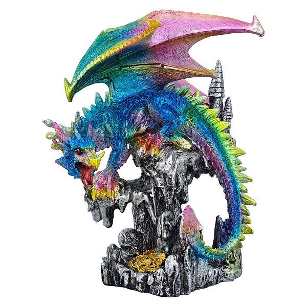 Dragão na Pedra da Fortuna - Enfeite em Resina