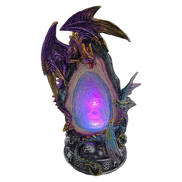 Dragão Pedra Mágica - Enfeite com Led Troca de cor
